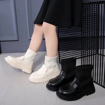 

Fashion Children Shoes Comfortable High Top Kids Martin Boots Sock Leather Shoes Toddler Girls Sport Trainers Casual Child Boots