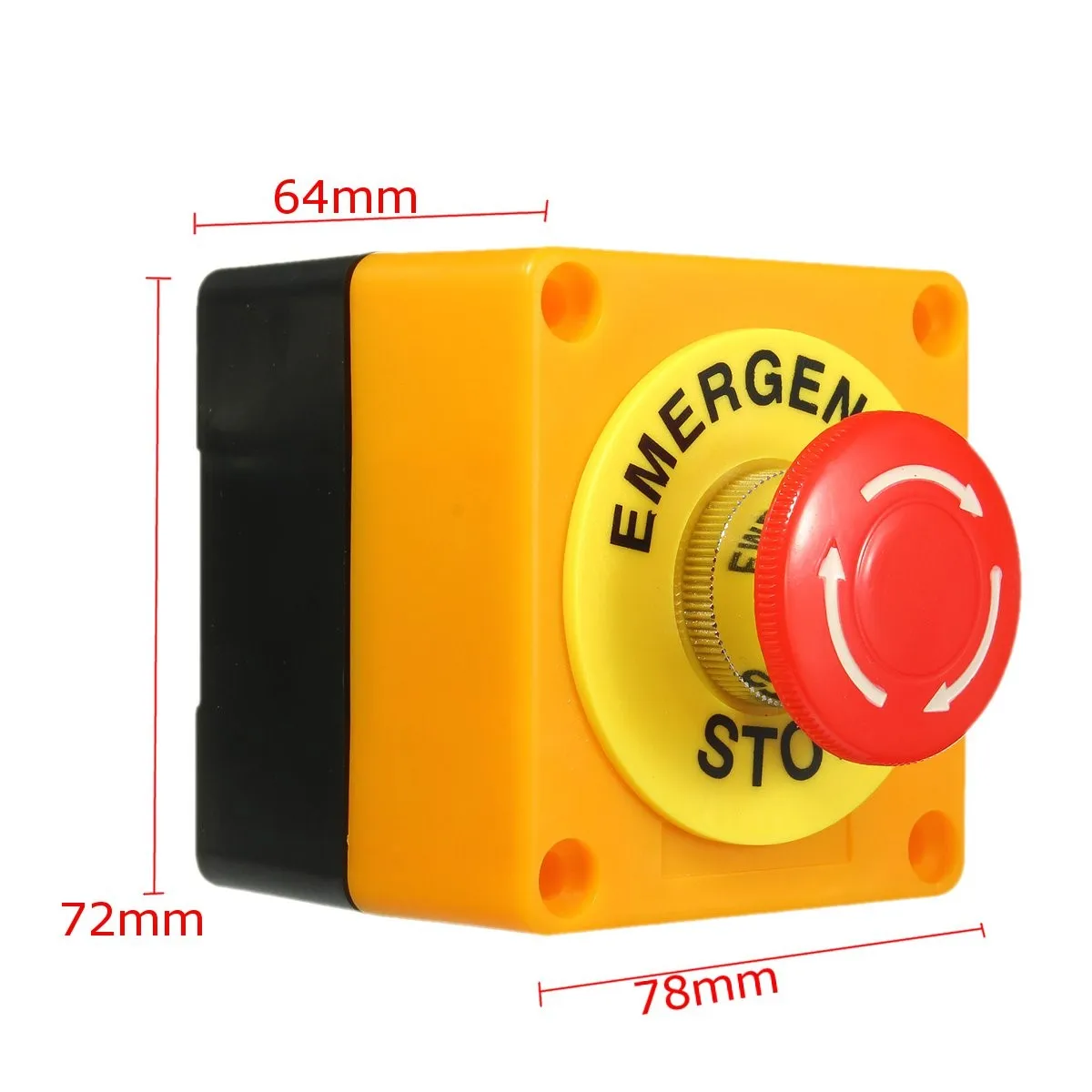 Push Button Switch 1 NO 1 NC 10A 660V Emergency Stop Waterproof