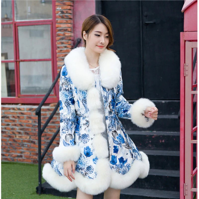 Hot Sale Winter Women's Faux Fur High Quality Faux Sheepskin Coats Keep Warm With Fur Fox Collars Slim Female Furs Plus Size