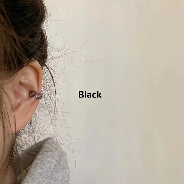 2022 Korea Silver Color metal Geometric Heart Ear Cuff Stackable Simple C-shape Ear Clip Earrings for Women Aesthetic Jewelry 