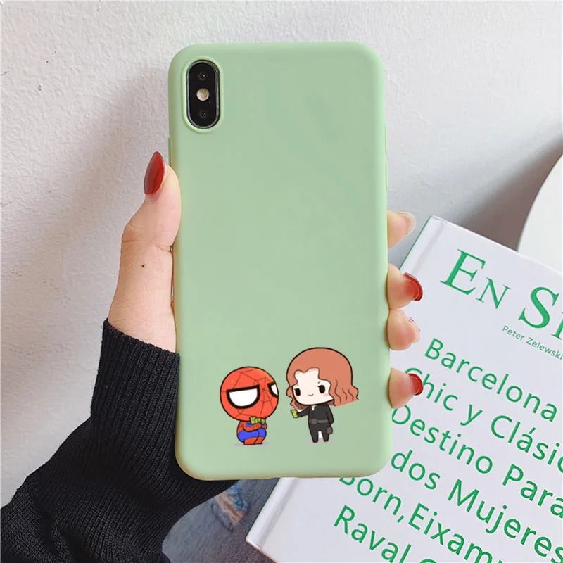Cute Cartoon Spiderman Marvel Heros Case for Huawei P30 P20 P10 Pro Lite Plus Silicone Phone Cover Soft Back Smart Coque Capa - Цвет: Color 5 Green