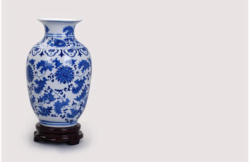 Современная Цзиндэчжэнь керамическая синяя и белая фарфоровая ваза украшения для дома гостиной украшения офисная мебель ремесла Искусство