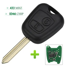 Bilchave 2 Buttons For Citroen Saxo Picasso Xsara Fob 433MHz ID46 Chip Remote Control Car Key Uncut SX9 Blank Blade