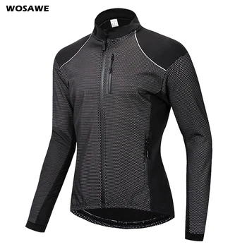 

WOSAWE Winter Thermal Fleece Women Cycling Jacket Men Warm MTB Bike Clothing Sportswear Water Repellent Sports Coat Windbreaker
