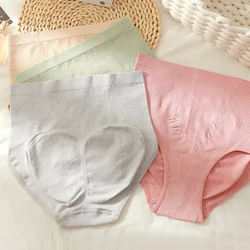 

2020 New High Waist Women Seamless Panties Autumn Winter Honeycomb Warm Belly Ladies Briefs Elasticity Hip-lifting Shaping Panty