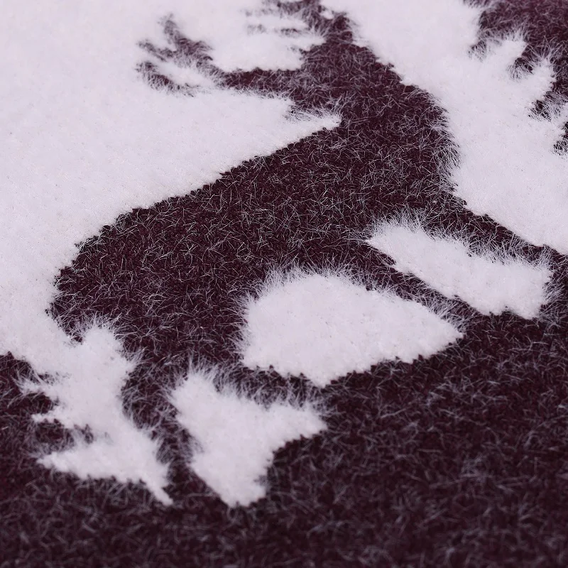 2019 осень и зима новый мужской пуловер с круглым вырезом свитер принтом оленя