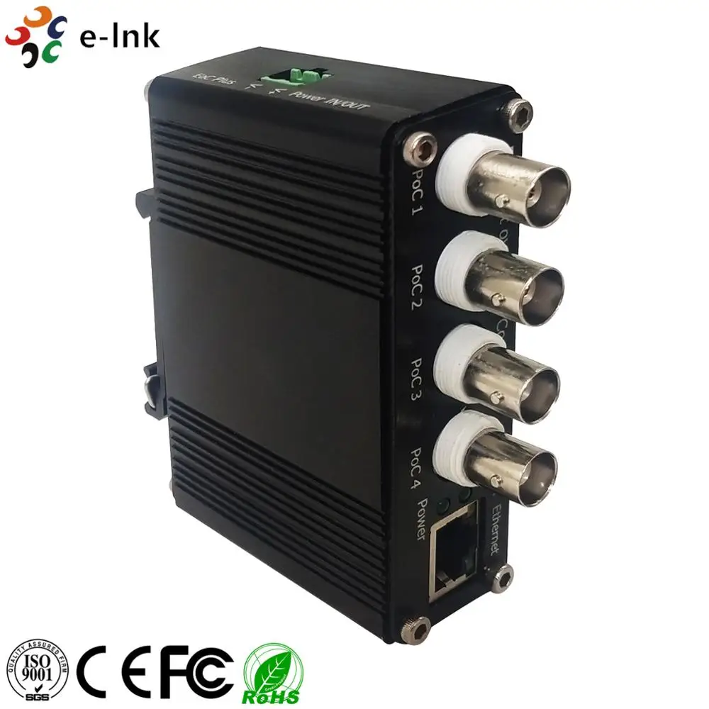 4 Port Industrial EOC Receiver with POC Ethernet