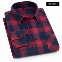 Мужская Фланелевая рубашка в клетку, хлопок, весна-осень, Повседневная рубашка с длинным рукавом, мягкая, комфортная, облегающая, стильная, брендовая, мужская, размера плюс