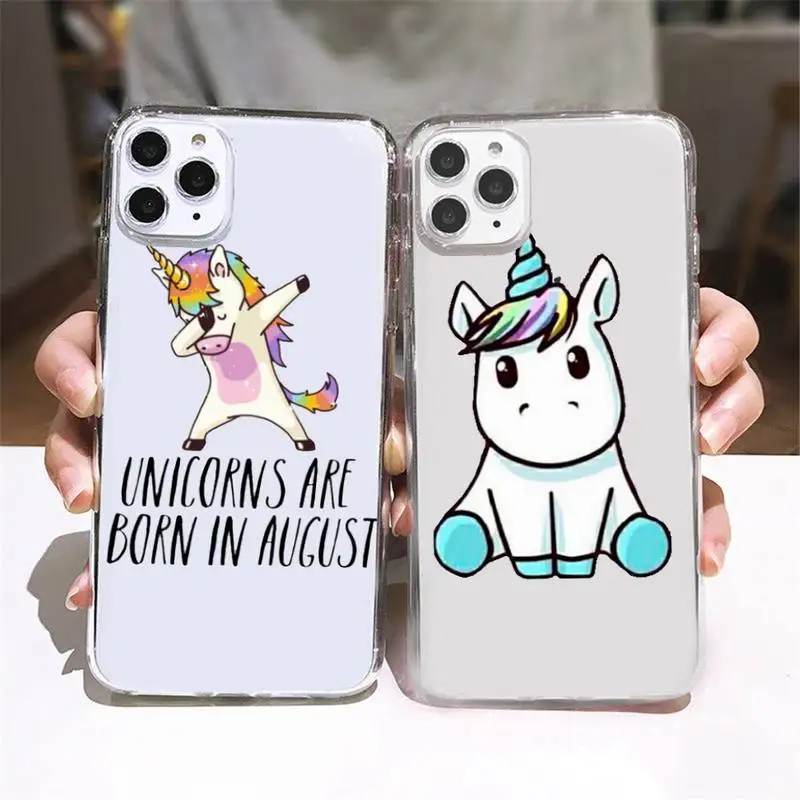 

Cute cartoon animal unicorn Phone Case Transparent soft For iphone 5 5s 5c se 6 6s 7 8 11 12 plus mini x xs xr pro max