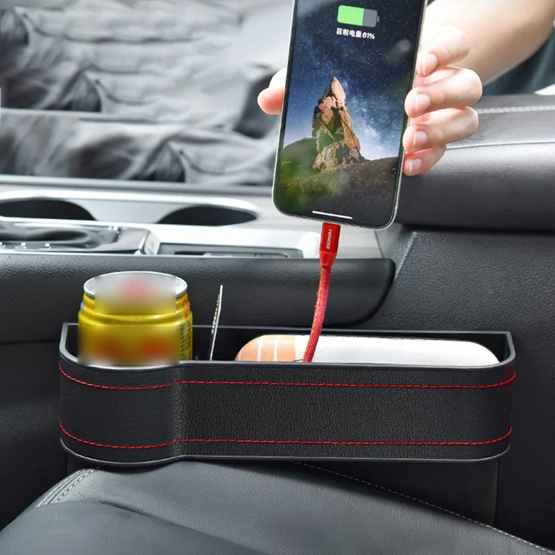 

Auto Car Vehicle Crevice Storage Box Car Seat Gap Organizer Case Sundies Tidy Box for Wallet Phone ID Card Cigarette Pocket