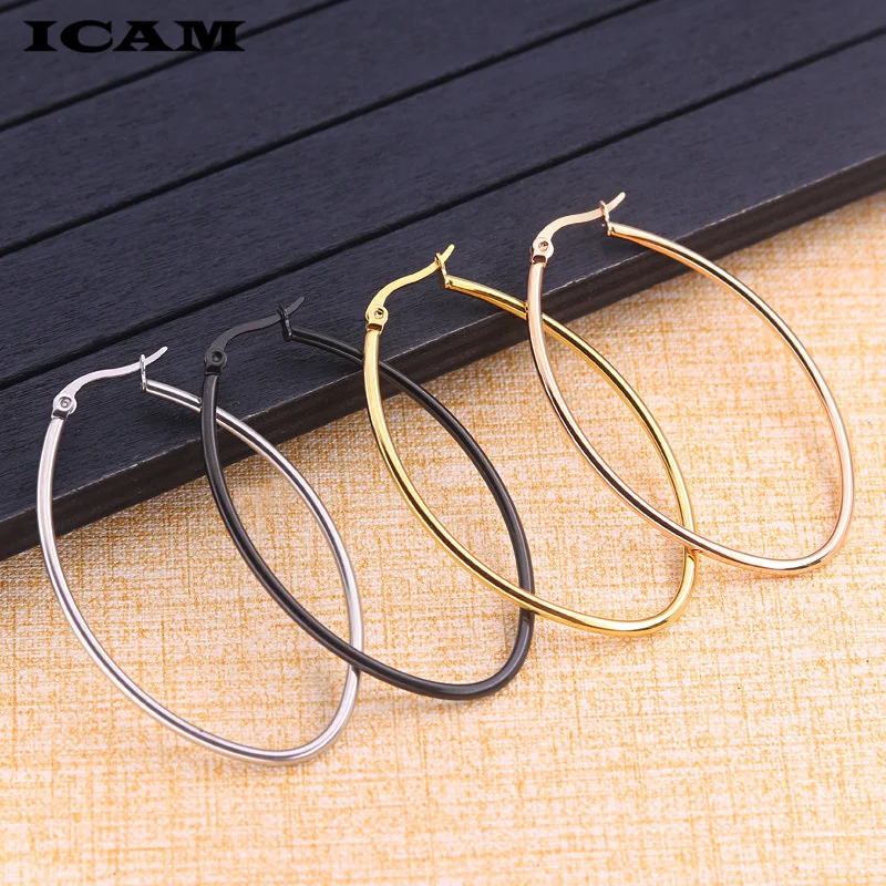Серьги кольцо ICAM ювелирная для женщин ювелирные украшения золотого цвета с