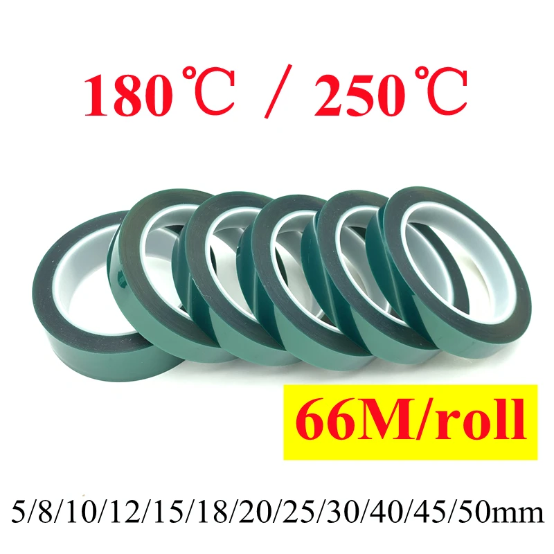 5 8 10 12 15 20 25 30 40 50mm Green Pet Film Tape High Temperature Heat