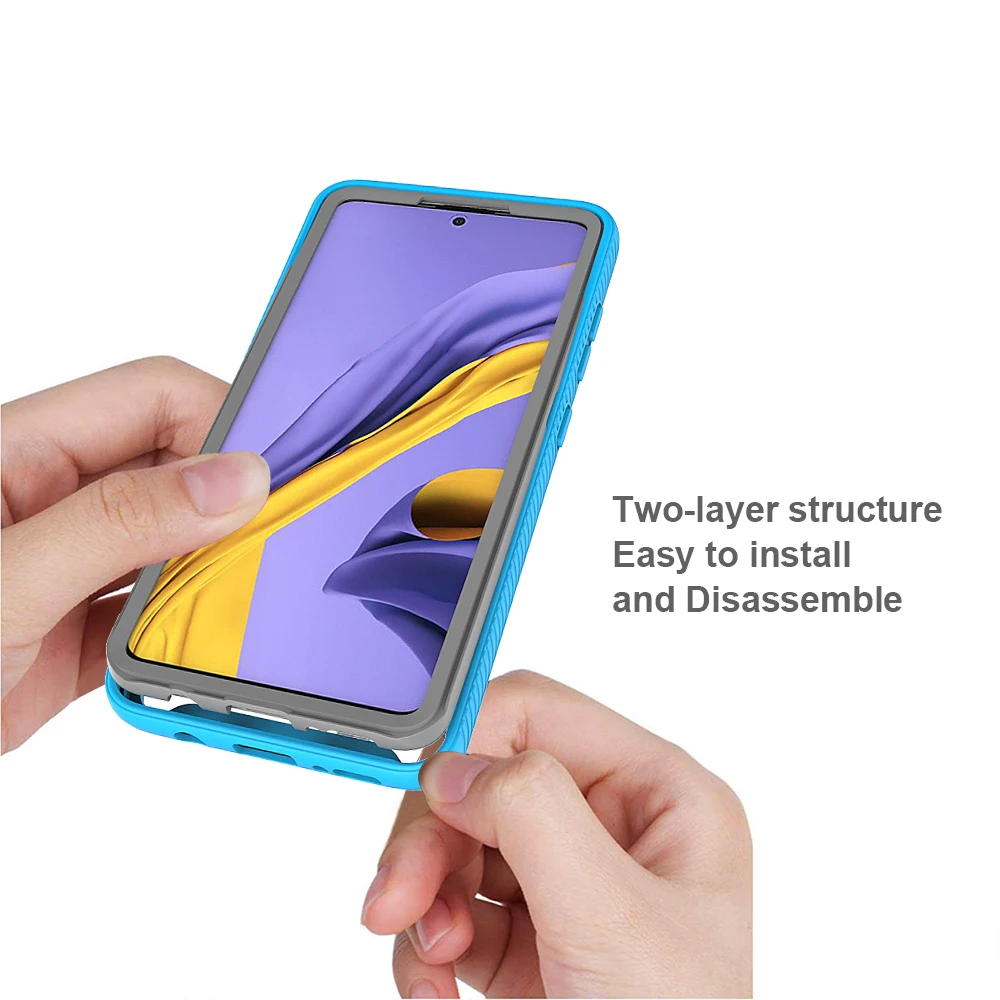 Clear 360 Phone Case For Samsung Galaxy M51 M31 A50 A50S A20S A10S A30S A20 A30 A10 A70 A20E 2 in 1 Frame Armor Shockproof Cover