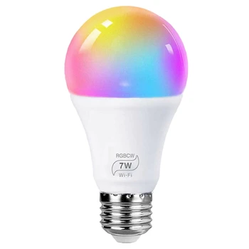 

Dimmable Wifi Smart Light Bulb Lamp E27 7W 500LM 6500K RGB LED Light Bulb for Alexa Google ic Home Kitchen