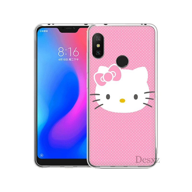 H2 Мобильный чехол для телефона для Xiaomi mi 5 5S 6 mi x 2S 8 A1 A2 5X 6X Lite F1 9 9T MAX 3 A3 Pro CC9 CC9E прекрасный розовый рисунок «Hello Kitty» - Цвет: H2