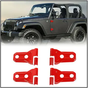 

Left & Right Red Trim Side Door Hinges Covers Molding Trim Fit for Jeep Wrangler JL