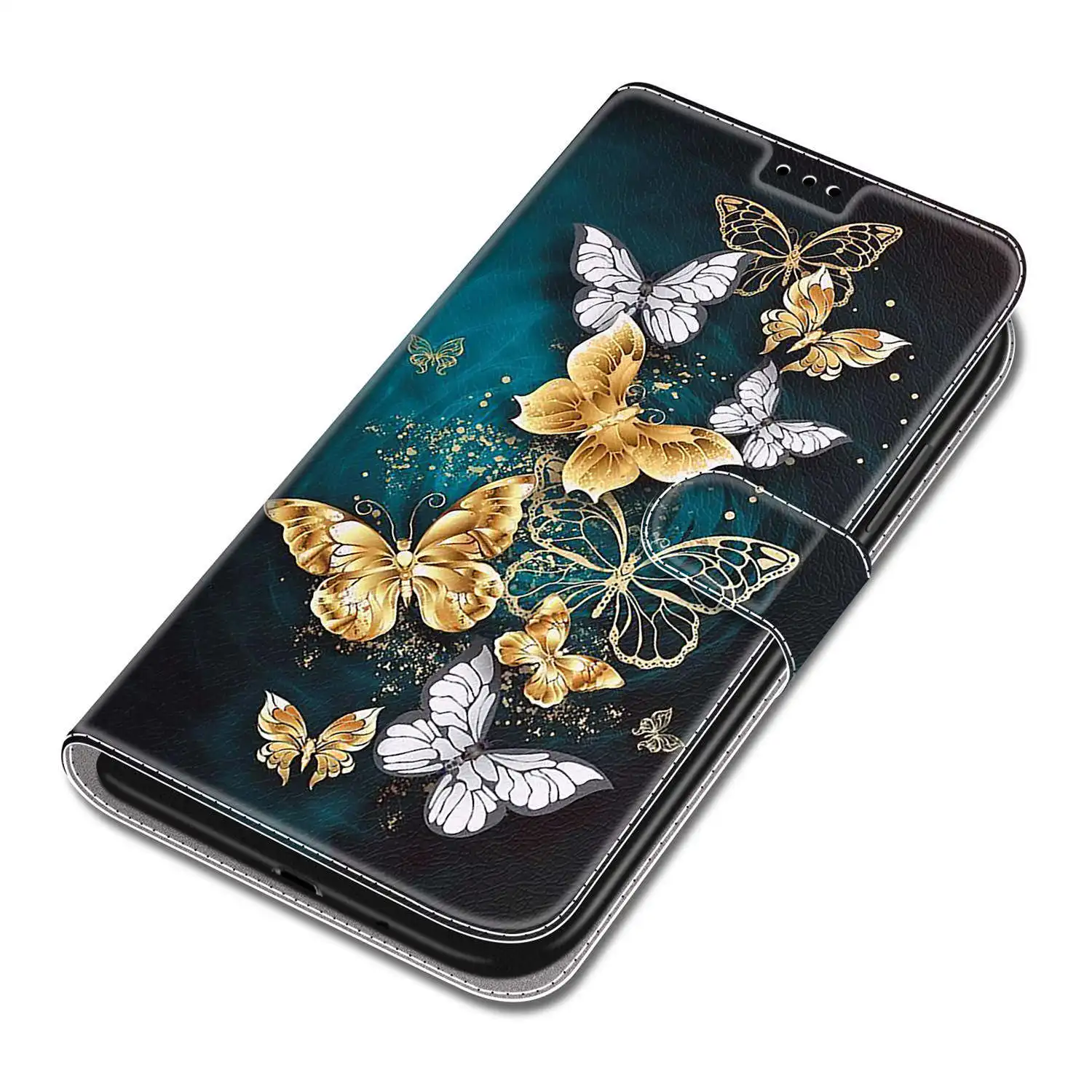 Etui Flip Leather Phone Cases For Samsung Galaxy S22 Ultra S21 Plus S20 FE S10 S9 S8 S7 Luxury Flower Pattern Wallet Cover Etui galaxy s22+ wallet case