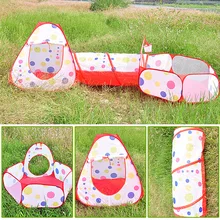CHILDREN'S Toy Play House Indoor Crawling Tunnel Tent 3 Pieces Wave Ball Pool Oceans Ball Pool Tent House