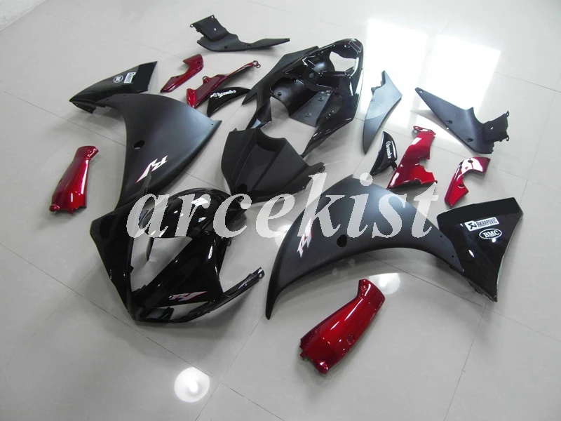 Инъекций ABS Полный обтекатели комплект подходит для Yamaha YZF1000 R1 09, 10, 11, 12, 13, 14, 2009 2010 2011 2012 2013 корпус из двух вещей черно-красный