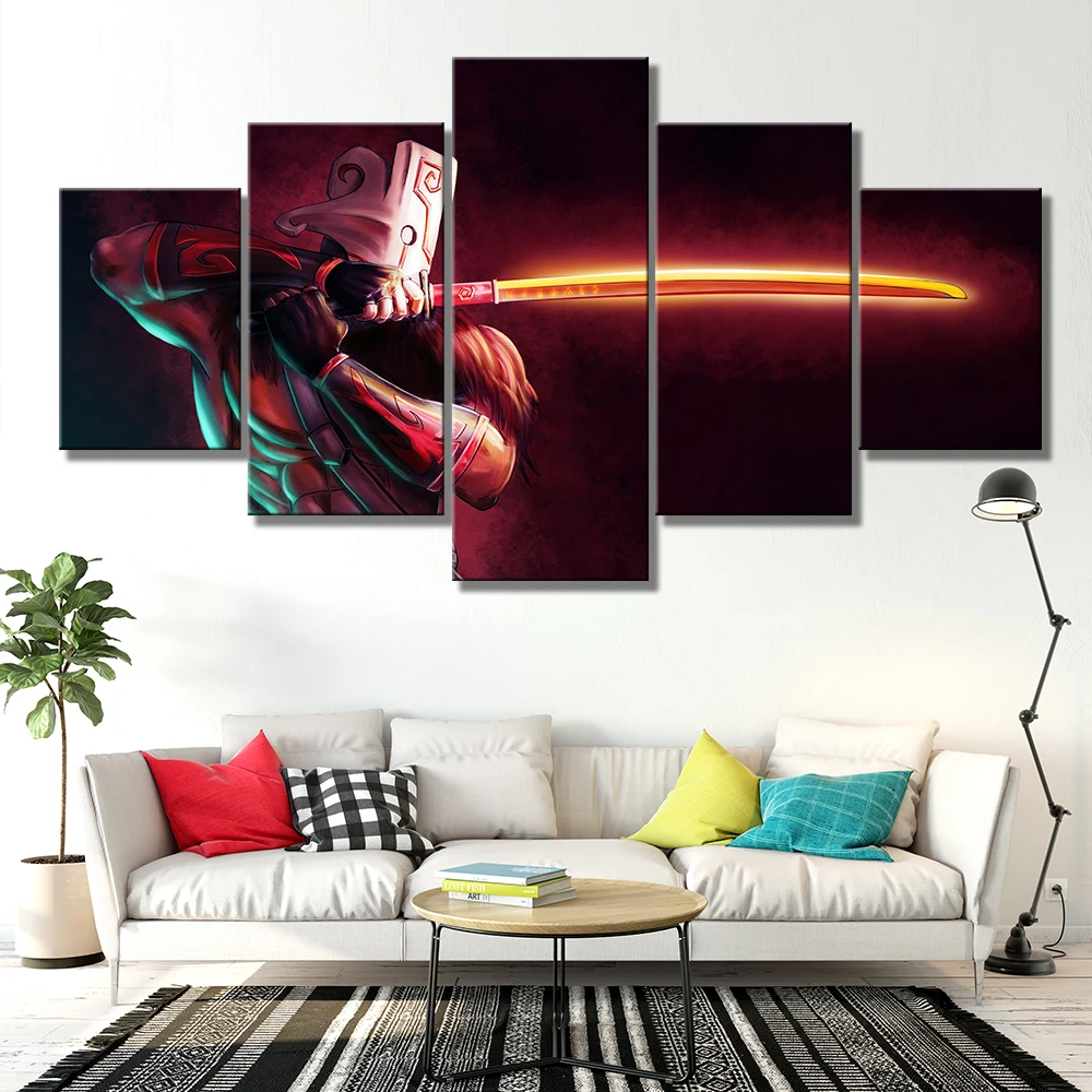  Modern Canvas Painting Modular Game Poster 5 Pieces 2 DotA Juggernaut Wall Art Home Decor Boys Room