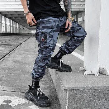 

Hip Hip Streetwear Men's Camouflage Cargo Joggers Pants 2019 Spring Men Military Style Harem Trousers Casual Pants Thin