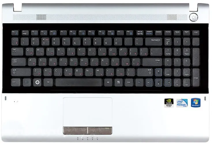 Клавиатура топ панелью для ноутбуков Samsung RV511/RV513/RV515/RV520 Series Черная Русская Топ