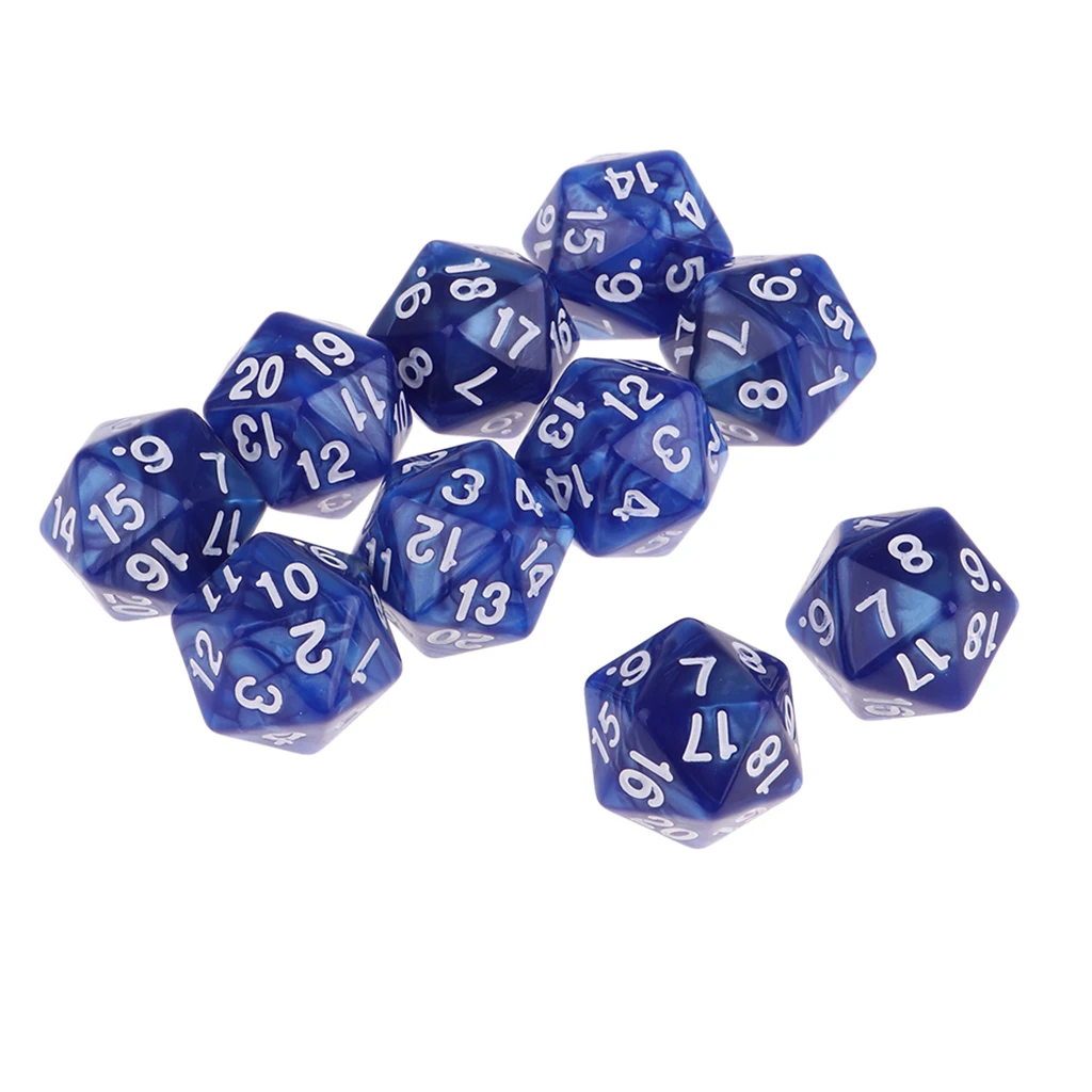 Pack of 20 Dungeons D&D Role Playing Games Twenty Sided D20(1-20) Dice, 2 Color