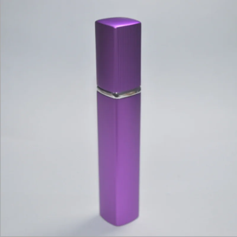 purple Мини Портативный 12 мл квадратная бутылочка для парфюма электромеханический алюминиевый бутилированной Заправляемый спрей пустая бутылка-контейнер для косметики - Цвет: purple