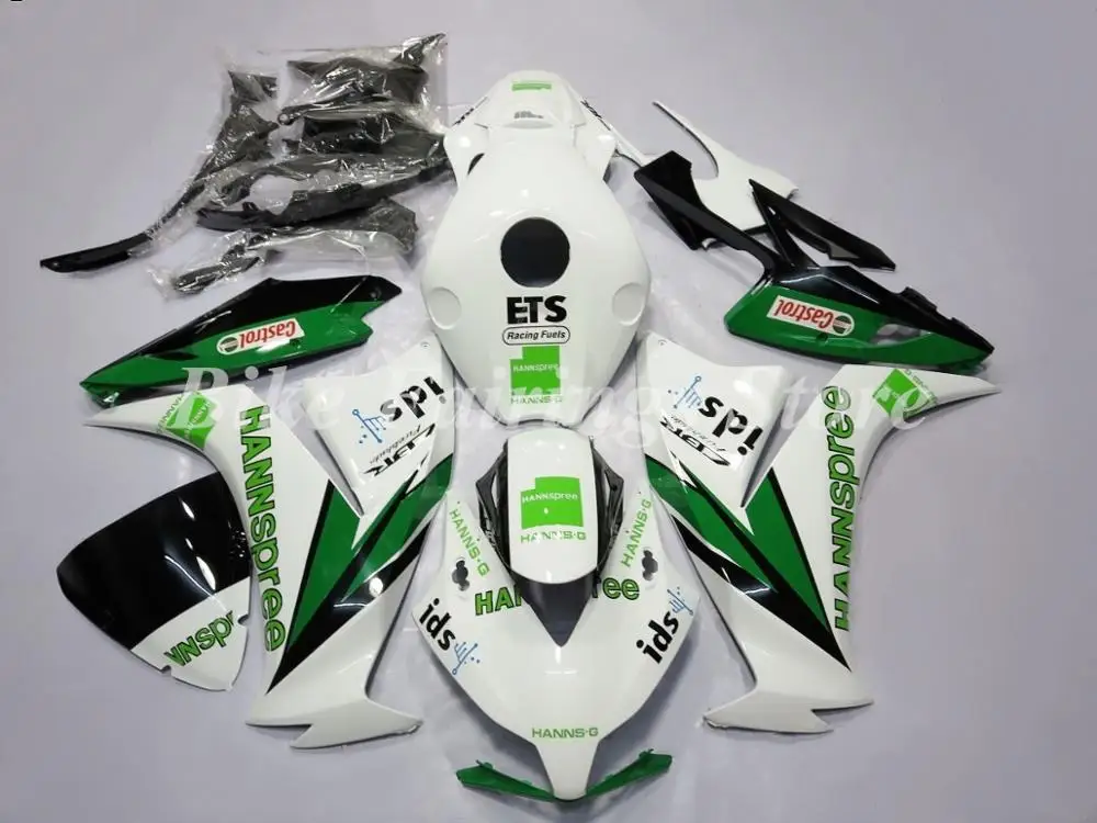 Литьевая Форма ABS мотоцикл обтекатели комплект Подходит для HONDA CBR1000RR 2013 Кузов Набор на заказ синий черный глянцевый - Цвет: White Green Black