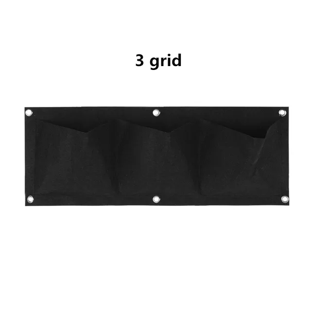 3 grid black 4/9/36/64 карманы зеленый уличные цветочные горшки ящик для комнатных растений, вертикальный огород живой Сад Сумка рассада Настенное подвесное кашпо Растут Мешки - Цвет: 3 grid black