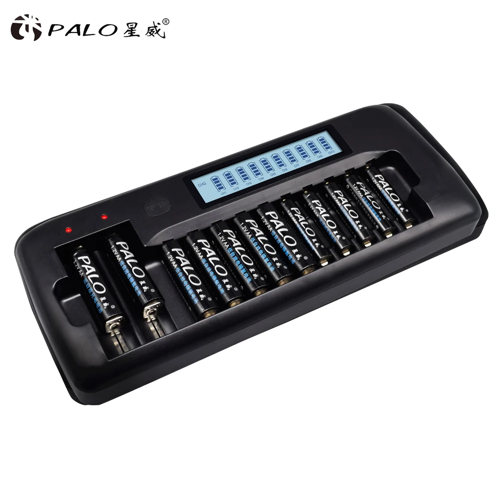 PALO 18650 зарядное устройство 1,2 V 3,7 V lcd зарядное устройство для 18650 14500 18490 17670 17500 AA AAA зарядное устройство для 1,2 V Ni-MH NI-CD батареи