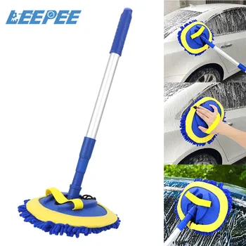 

LEEPEE Car Wash Brush Cleaning Tools Mop Telescoping Long Handle Car Chenille Broom Auto Accessories