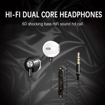 

In-ear Earphone Metal Wired Headphones With Microphone Heavy Bass Music Earphone Computer Earphones For Xiaomi Huawei Samsung