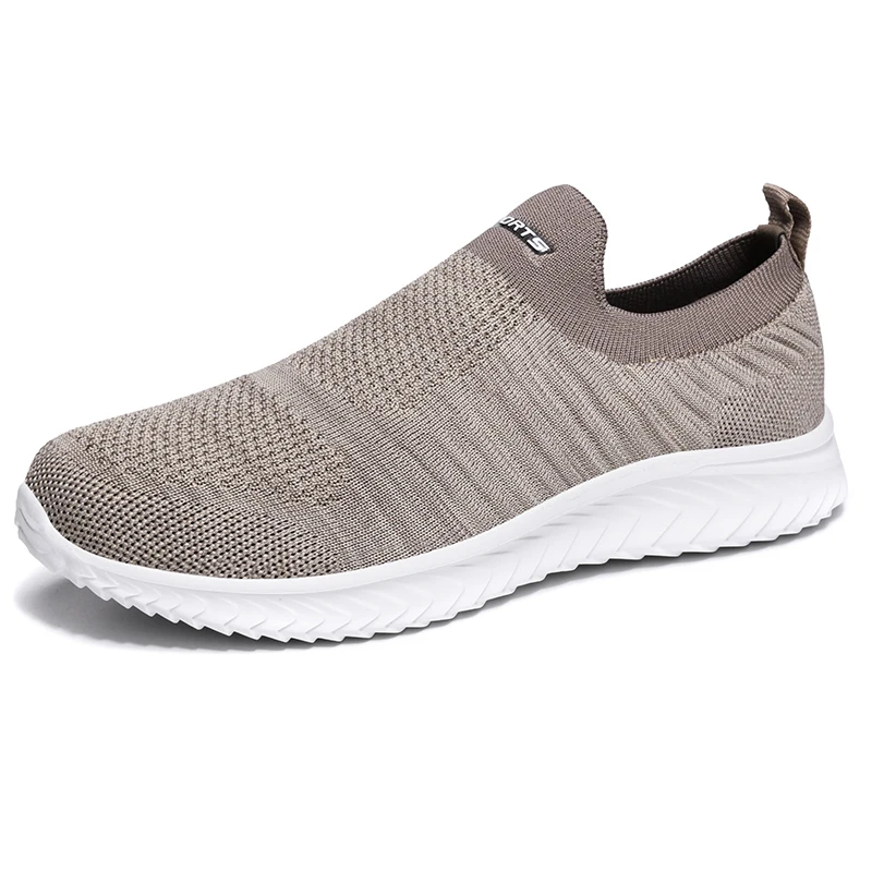Мужская обувь для бега; уличный светильник; Мужская Спортивная обувь; сетчатая дышащая обувь для бега; Мужская обувь; Scarpe Uomo Calzado Masculino - Цвет: White Grey