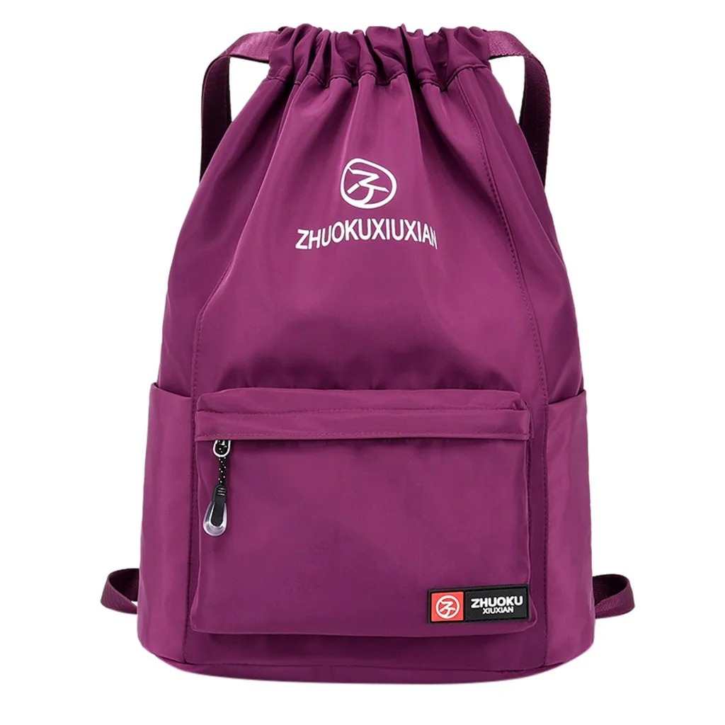 Bolsa de playa para Fitness al aire libre, Mochila deportiva Unisex de bolsillo con cordón, bolso de tendencia