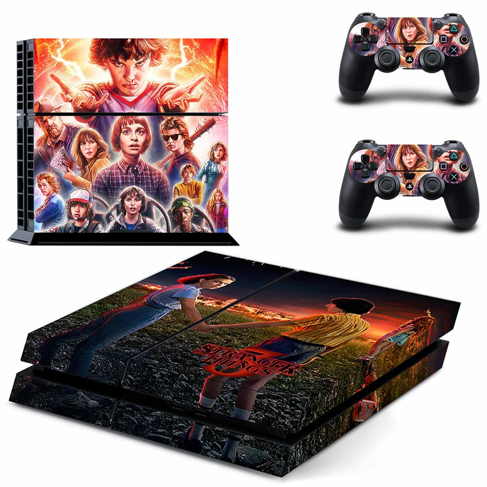 GYTM2721 Странные вещи для PS4 виниловая кожа для sony Playstation 4 контроллер консоль крышка наклейка и 2 контроллера наклейка на джойстик - Цвет: GYTM2721