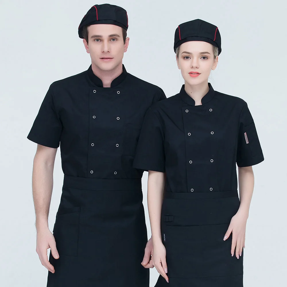 Куртки с короткими рукавами для шеф-повара, унисекс, высокое качество, двубортная форма для шеф-повара, ресторанное питание, пальто для шеф-повара, 7 цветов