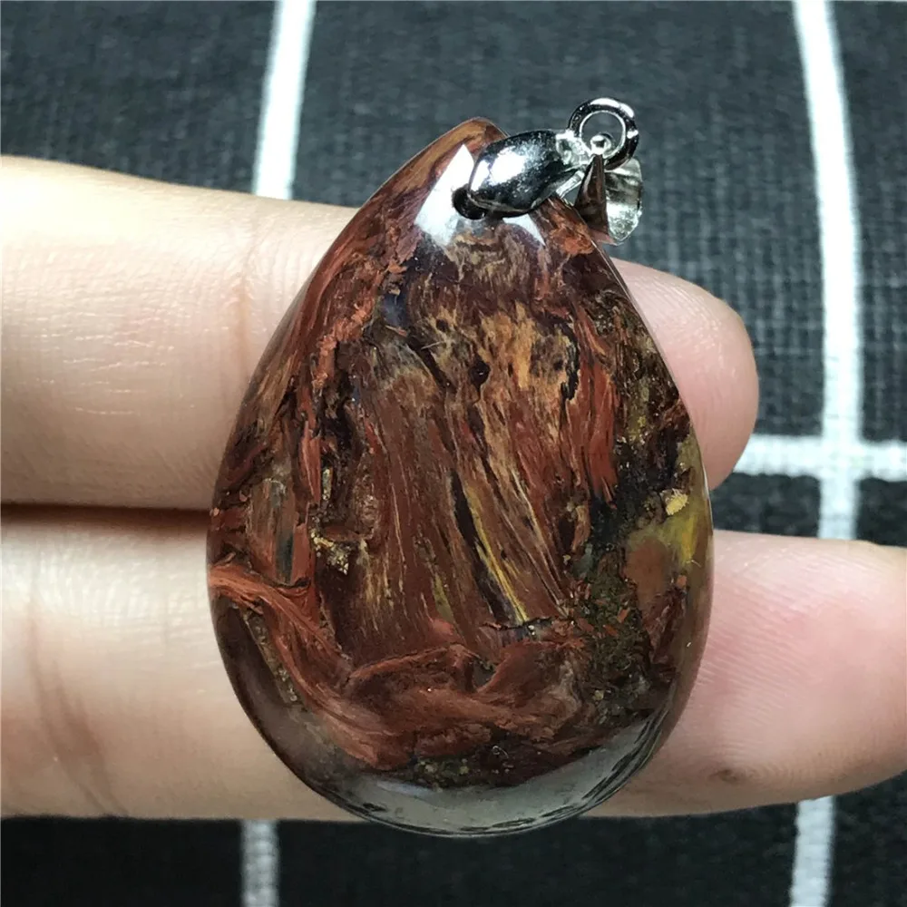 Натуральный Красный Синий Кулон Pietersite для женщин и мужчин, кристалл в бамбийском стиле, 35x24x9 мм, бусины в форме капли воды с эффектом фейерверка, ювелирные изделия из камня, ааааа
