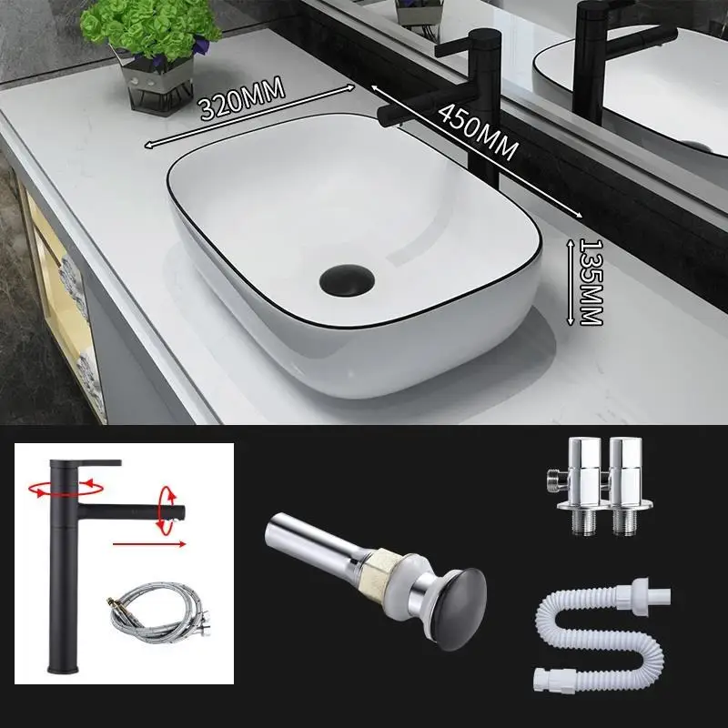 Lavatorio сосуд Fregadero Umywalka миска Salle De Bain Para Vanity Waschtisch Куба раковина для ванной Lavabo Pia Banheiro умывальник - Цвет: Version H