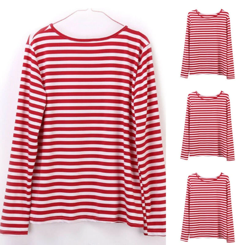 red and white striped long sleeve