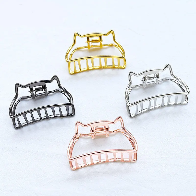Vintage Metal Hair Claw Cat Ears Hair Clip Hairpin Barrette Retro Vintage Women Girls Hair Styling Tools Hair Accessories Hot