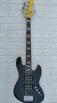 

Electric bass guitar Jazz Bass Black color 5 strings Rosewood fretboard HH Pickups Chrome hardware.Paypal available!Bs-23