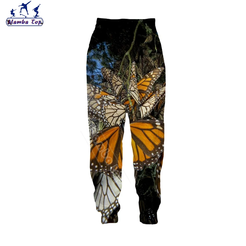 Mamba Top Men Pants Harajuku 3D Print Insect Moth Cute Elves Colorful Butterfly Plant Flower Fitness Camping Home Women Trousers wrangler cargo pants Cargo Pants