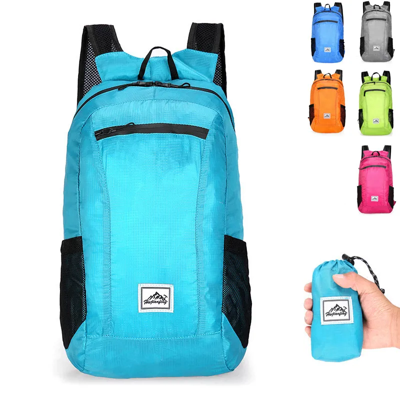 

HWJIANFENG Folding backpack ultra-light waterproof camping bag men women skin package outdoor mountaineering travel bags