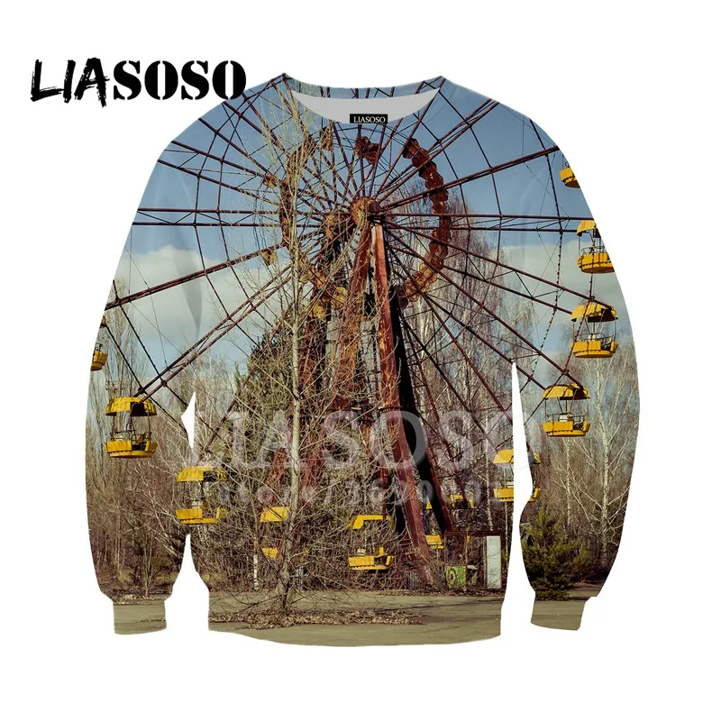 LIASOSO, толстовка с 3D принтом, толстовки, унисекс, Чернобыль, утечка, хипстер, Круглый ворот, для взрослых, молодежи, длинный рукав, уличная одежда, G3100 - Цвет: 5