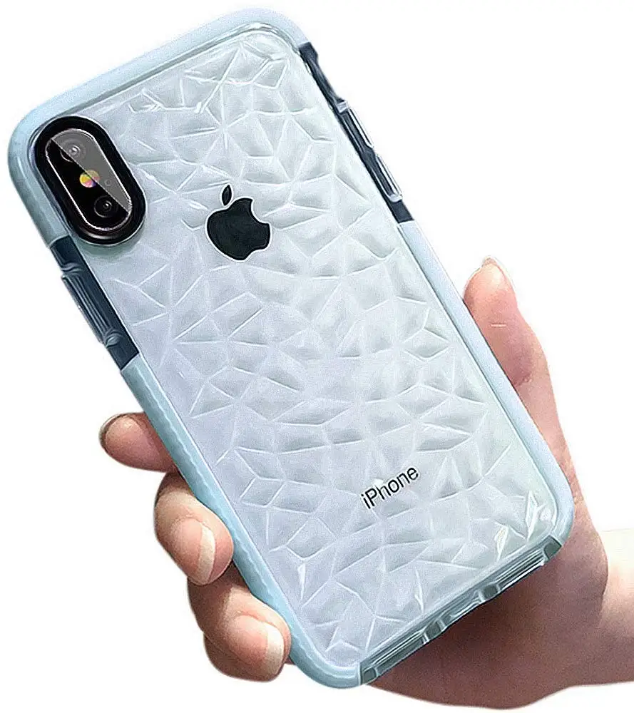Чехол для iPhone 11 Pro XS Max XR 8 7 Plus, кристально чистый тонкий чехол из мягкого ТПУ с 3D алмазным узором
