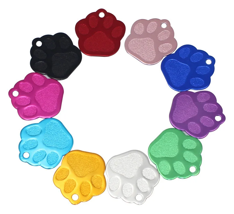 Pawstrip, 2 шт./лот, индивидуальная идентификационная бирка для собак, персонализированные бирки для домашних животных, для собак, кошек, с алюминиевой гравировкой, бирки для собак, с именем лапы, ошейник, подвеска