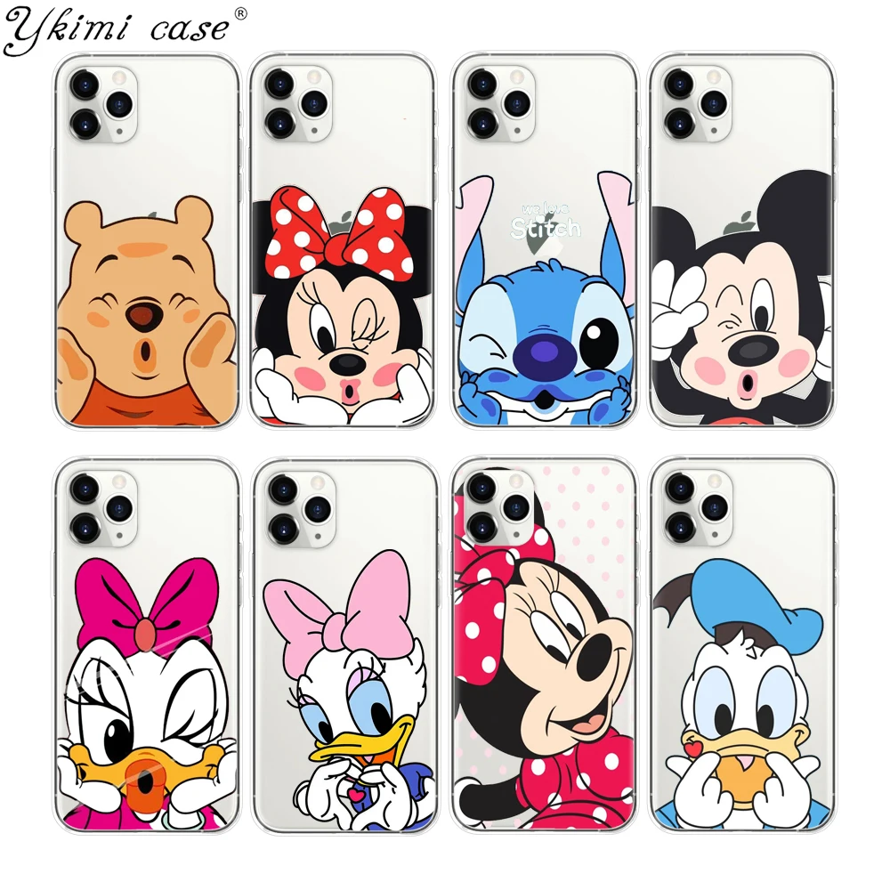 

Phone Case Cartoon Stitch Mickey Pooh Bear Coque For Iphone 5 Se 6 S 7 8 Plus X S MAX XR 11 PRO MAX Case Soft Silicone TPU Funda