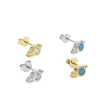 925 пробы, серебряные маленькие серьги, маленькие милые шпильки для девочек, 4 цвета, элегантные серьги для девушек и женщин, сделай сам