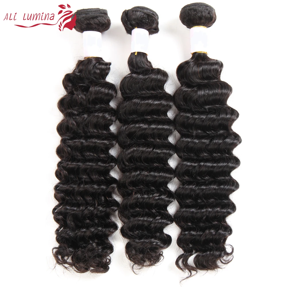 Deep Wave Bundles 30 32 34 Inches Human Hair Curly Brazilian Weave 1/2/3 Pcs Thick Long Extension | Шиньоны и парики